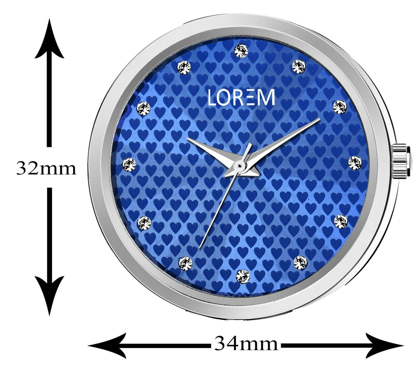 LOREM Blue Diamonds Studded Analog Watch For Women LR282 - HalfPe