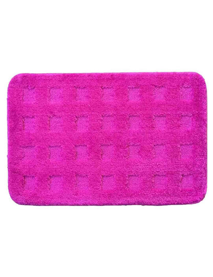 Lushomes Bathroom Mat, 1200 GSM Floor Mat with High Pile Microfiber, mat for bathroom floor with Anti Skid Latex Backing, floor mats for home, non slip (19 x 30 Inch, Single Pc, Pink) - HalfPe