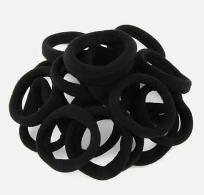 Long Lasting Black Hair Rubber Band (Pack of 24) - HalfPe