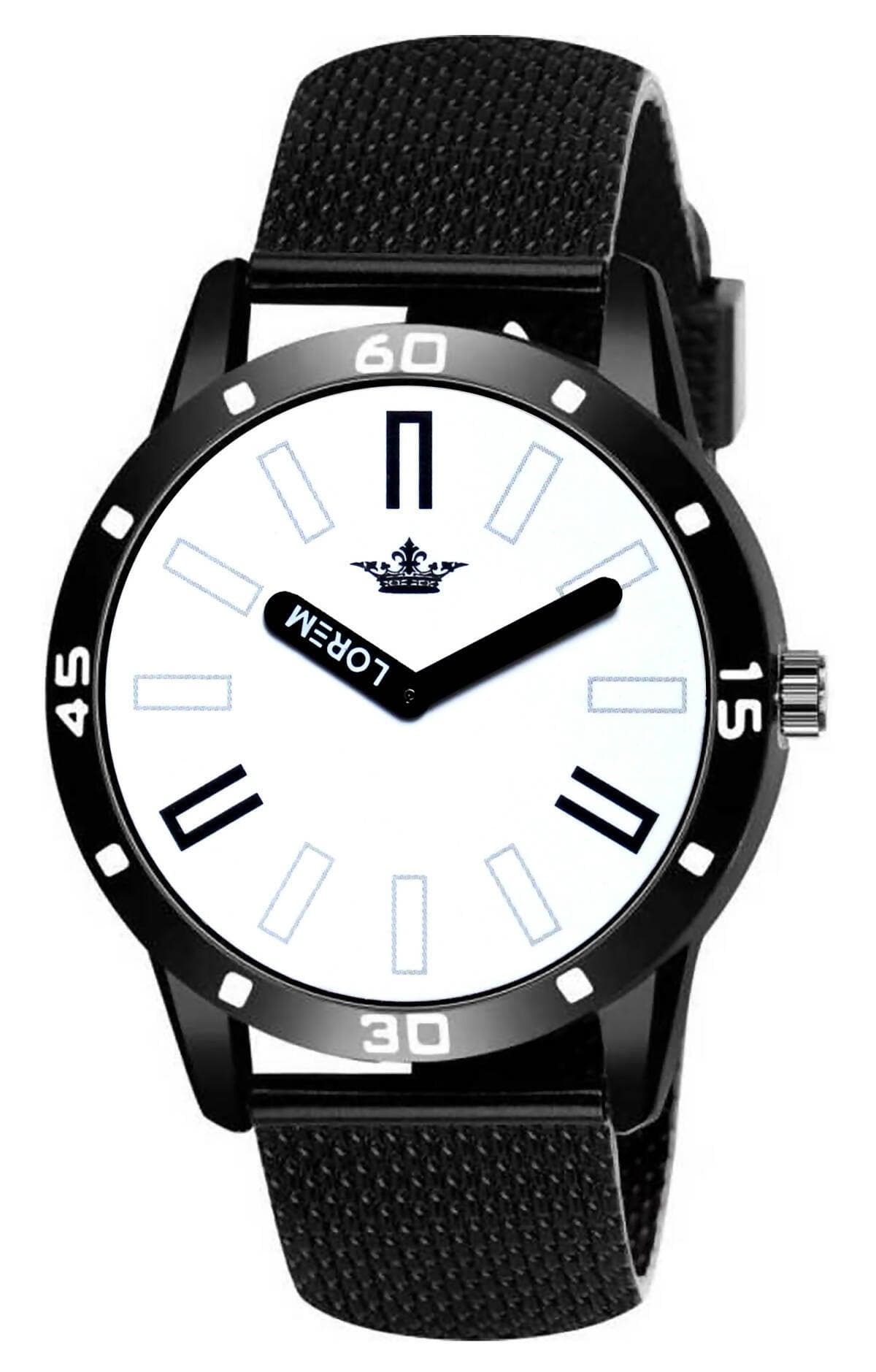 LOREM White Professional Look Analog Watch For Men LR57 - HalfPe