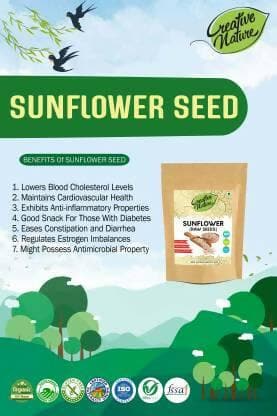 Creative Nature 3 Combo Pack of Sunflower Seeds Source of Protein, Vitamin E, Phosphorus, Magnesium, Iron, Calcium, Potassium (100 Gram Each Pack) - HalfPe