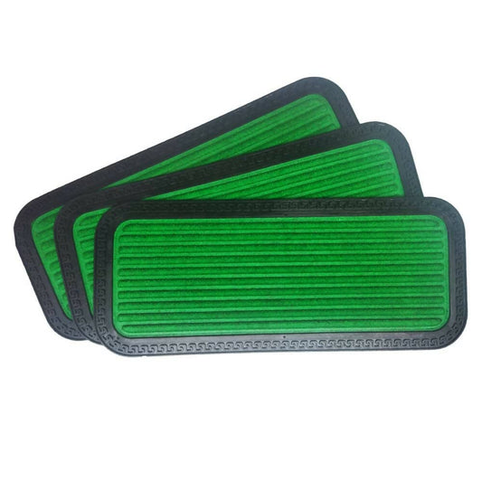 Mats Avenue Door Mats Multi Purpose, Washable Rubber and Polypropylene Mat (Green, 25x60 cm) - Set of 3 - HalfPe