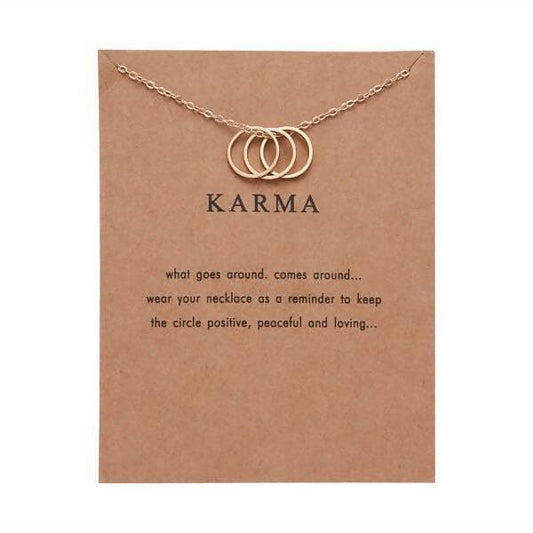 Pinapes Karma Charm Pendant Necklace with Wish Card for Women and Girls - HalfPe