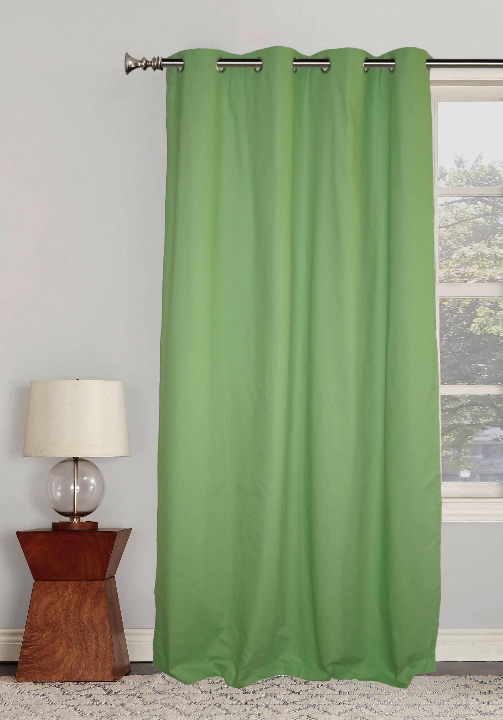 Lushomes curtains 9 feet long, Cotton Curtains, Door Curtains, Green, Cotton Curtains for Living Room/Home with 8 Eyelets for Long Door (54x108 Inches). - HalfPe