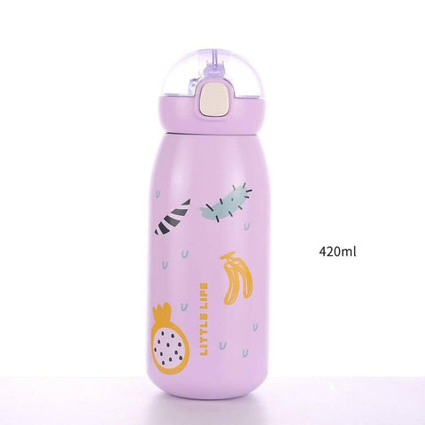 Fancy Steel Sipper Water-bottle (Pink) (420 ML) - HalfPe