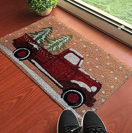 Natural printed coir door mat - HalfPe