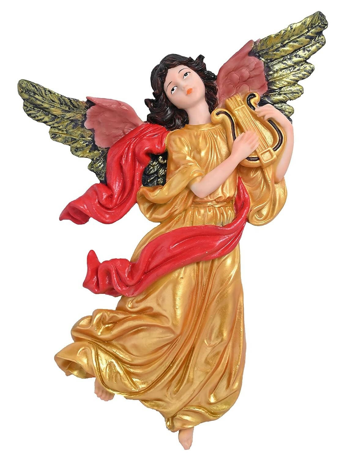 KariGhar Angel Girl Wall Hanging Idols Set for Home Decoration & Gifting (Gold) - HalfPe