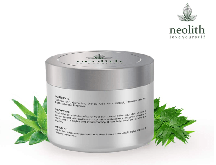 Neem aloe - vera face gel (100gm) | NEOLITH - halfpeapp