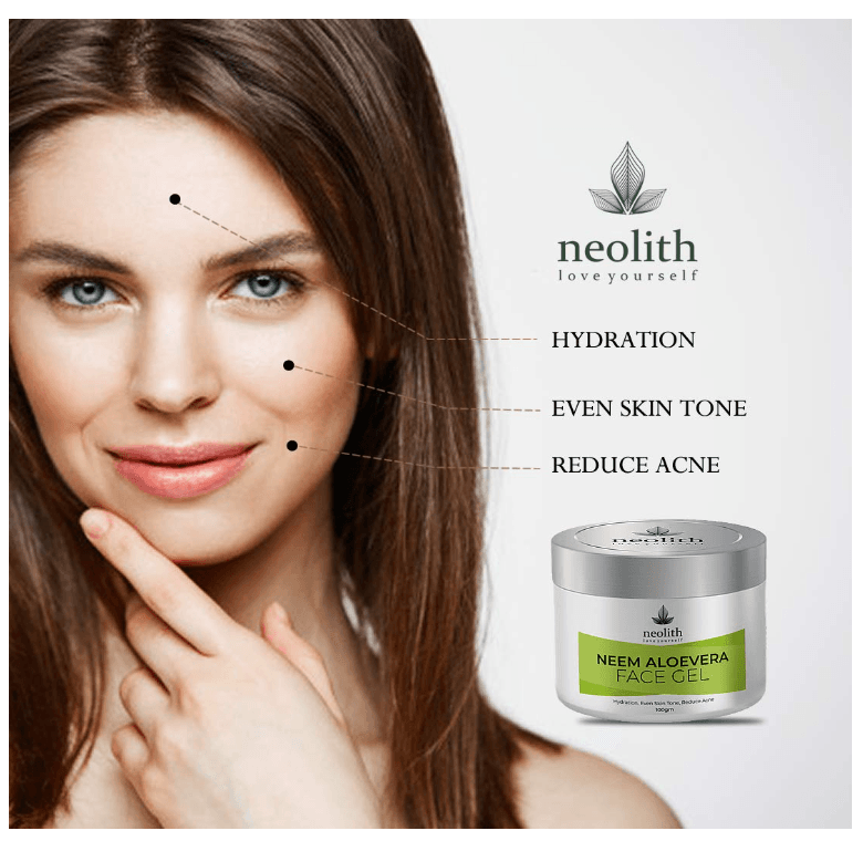 Neem aloe - vera face gel (100gm) | NEOLITH - halfpeapp