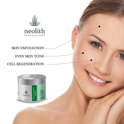 Neem cucumber scrub : exfoliating face scrub (100gm) | NEOLITH - halfpeapp