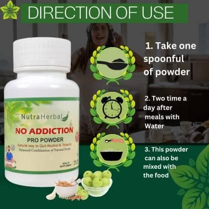 No addiction pro powder (pack of 3) | NUTRAHERBAL - halfpeapp