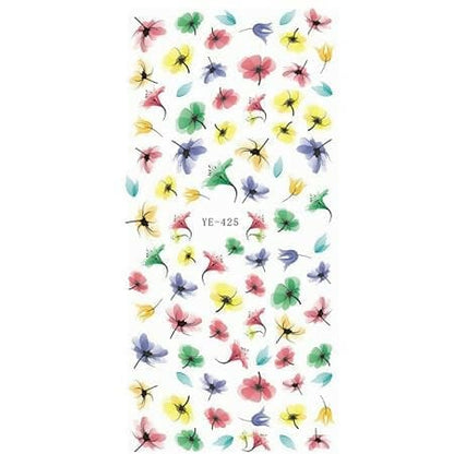 SENECIO Fantacy Illution Floral Nail Art Manicure Decals Water Transfer Stickers 1 Sheet - HalfPe