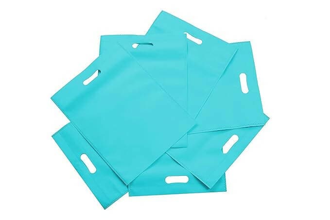 AGRASHRI ENTERPRISES D Cut Teal Cloth Carry Bag (Pack of 50 ) - HalfPe