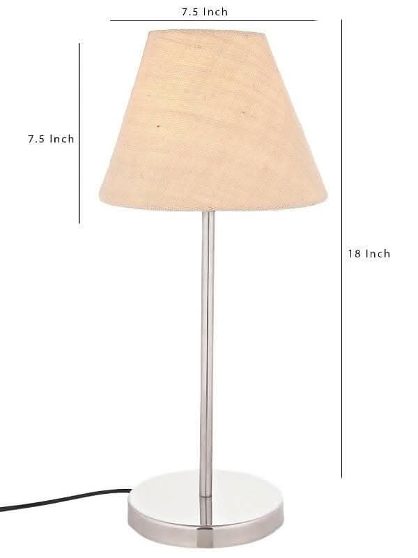 Metal Table Lamp With White Jute Shade - HalfPe