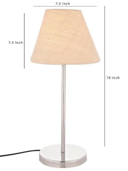 Metal Table Lamp With White Jute Shade - HalfPe