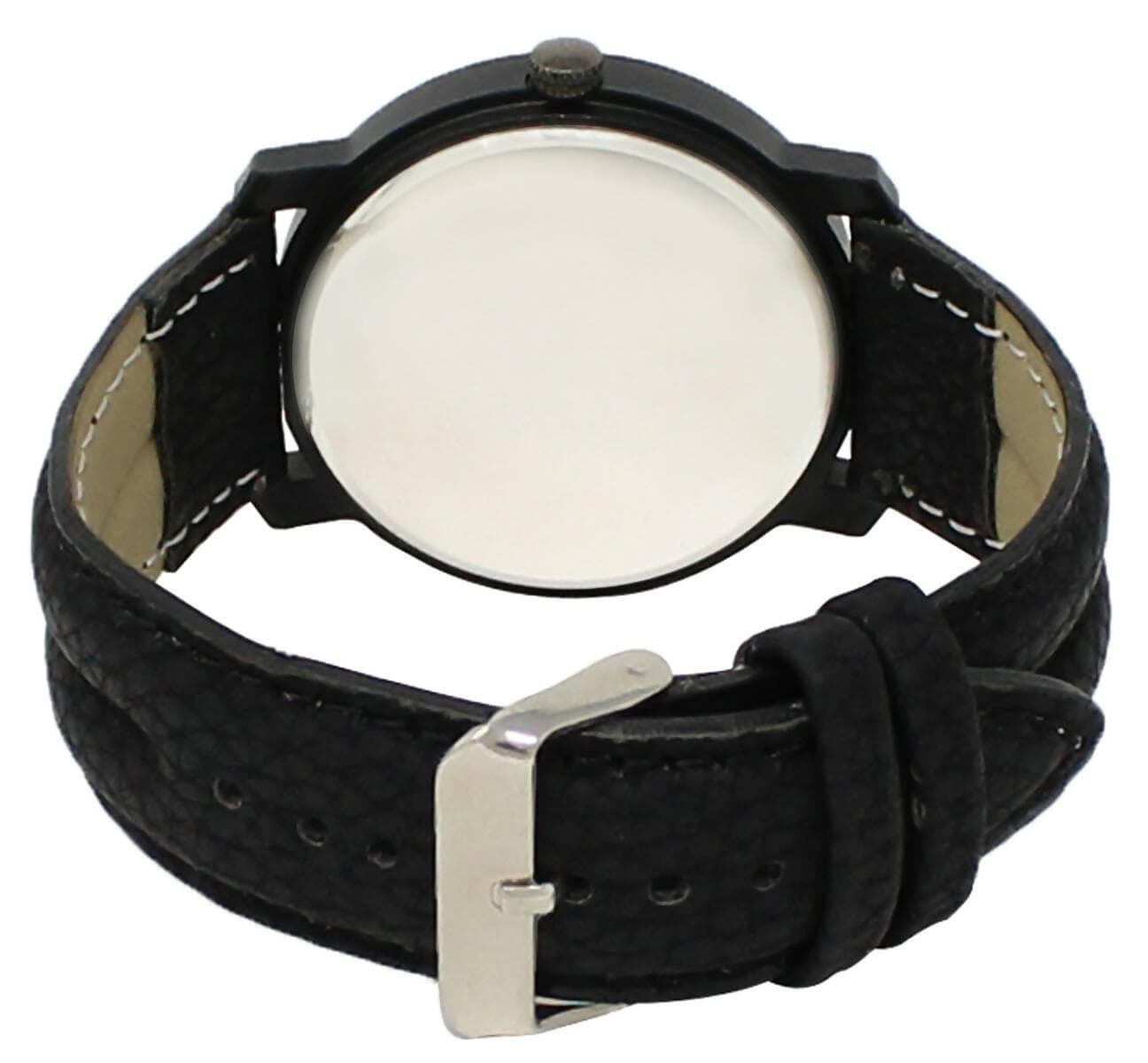 LOREM Black Plain Analog Watch For Men LR21 - HalfPe