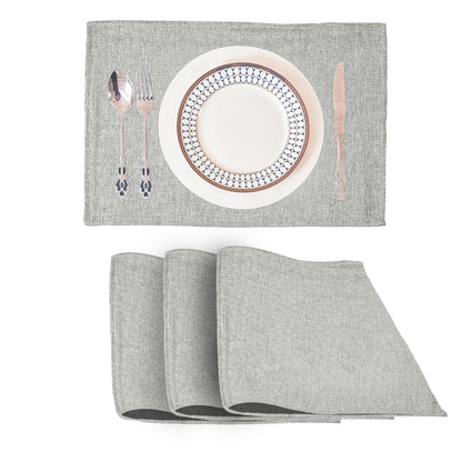 Lushomes Jute Table Mat, Grey Dining Table Mat, table mats set of 4, Also Used as kitchen mat, fridge mat, cupboard sheets for wardrobe, Jute Place mats (Pack of 4, 12x18 Inches, 30x45 Cms) - HalfPe