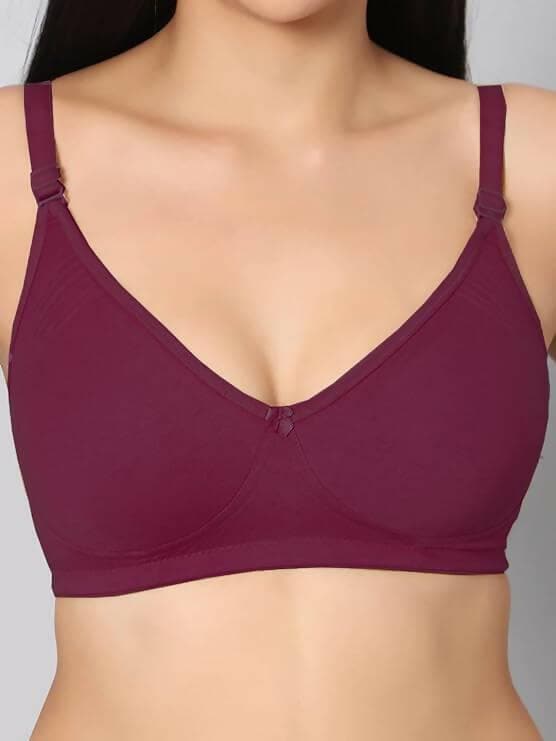 Non Padded Full Coverage Bra & Panty Set (maroon) - HalfPe