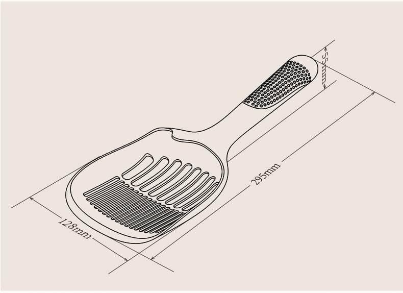 PetGains PGO Long Handle Large Capacity PP Plastic Cat Litter Spoon with Hook - HalfPe