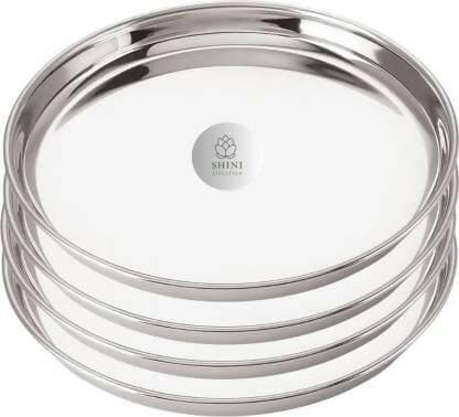 SHINI LIFESTYLE stainless steel plate set (Pack of 4) - HalfPe