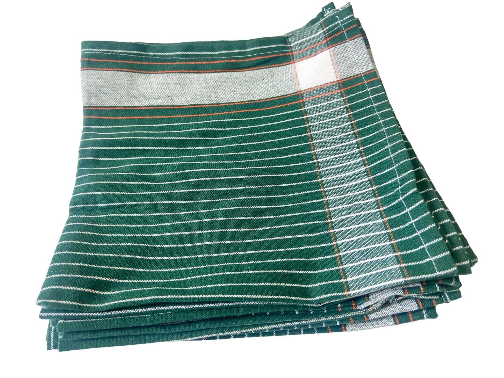 Cleaning Machine Washable Multipurpose Cotton Checked And Stripe Kitchen Towel Napkins, Modern kitchen accessories items, Napkins, Roti Clothes Wrap duster, 18x18 Inch, Set of 12, Stripe Green - HalfPe