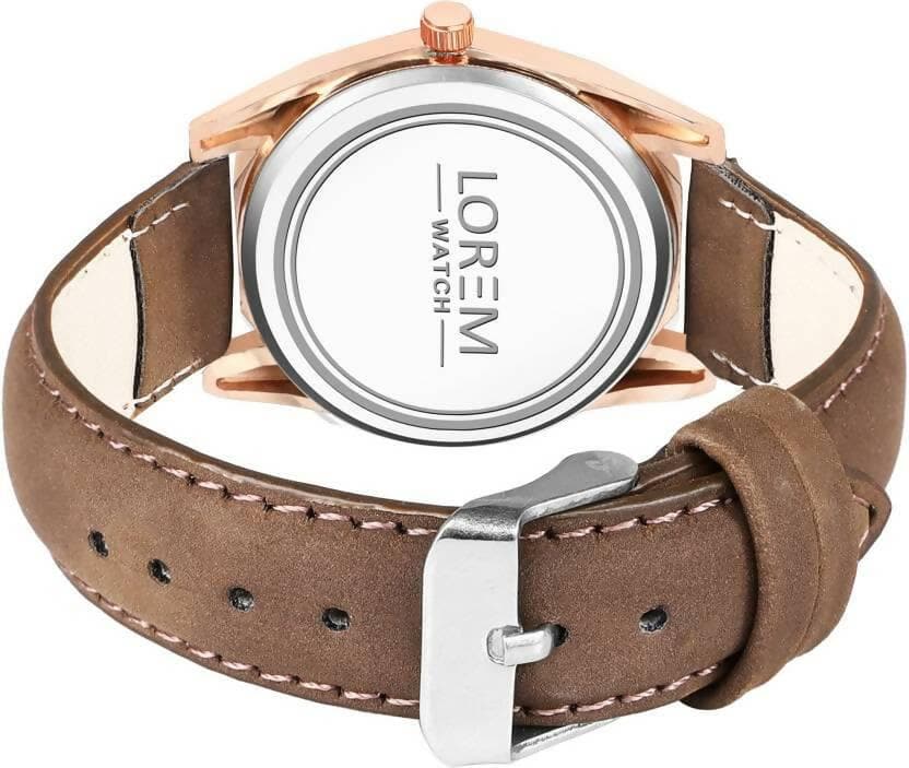 LOREM Brown 3d embossed Dial Analog Watch For Women LR330 - HalfPe