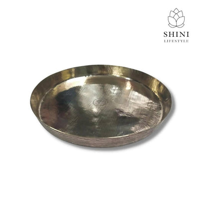 SHINI LIFESTYLE Pure Brass Dinner Plate (28 cm) - HalfPe