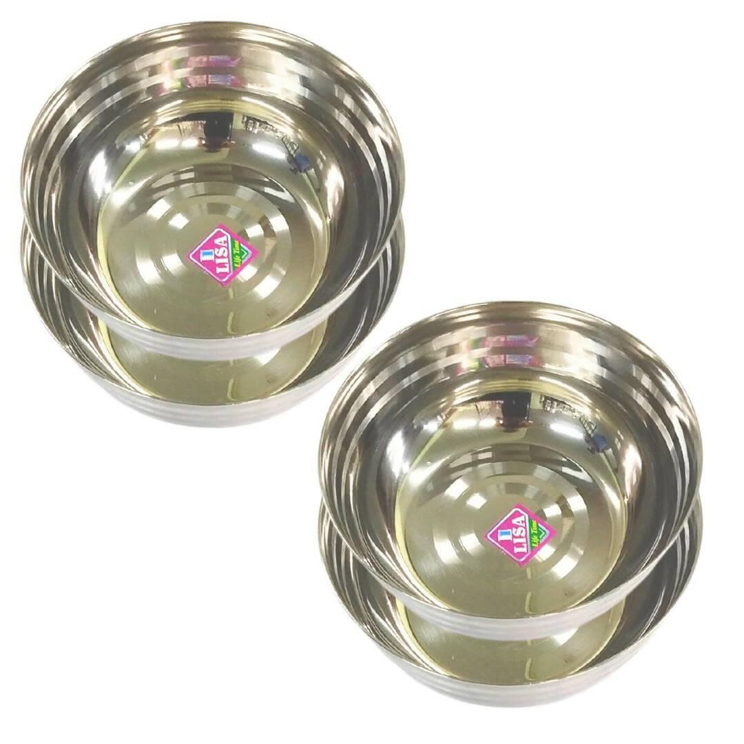 SHINI LIFESTYLE Stainless Steel Curry Bowls (Pack of 4) - HalfPe