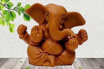 KariGhar Polyresin Ganesh Ganesha Ganpati Bappa Idol Perfect for Drawing Room | Bedroom | Puja Ghar | Gifting & Decoration (D0002) - HalfPe