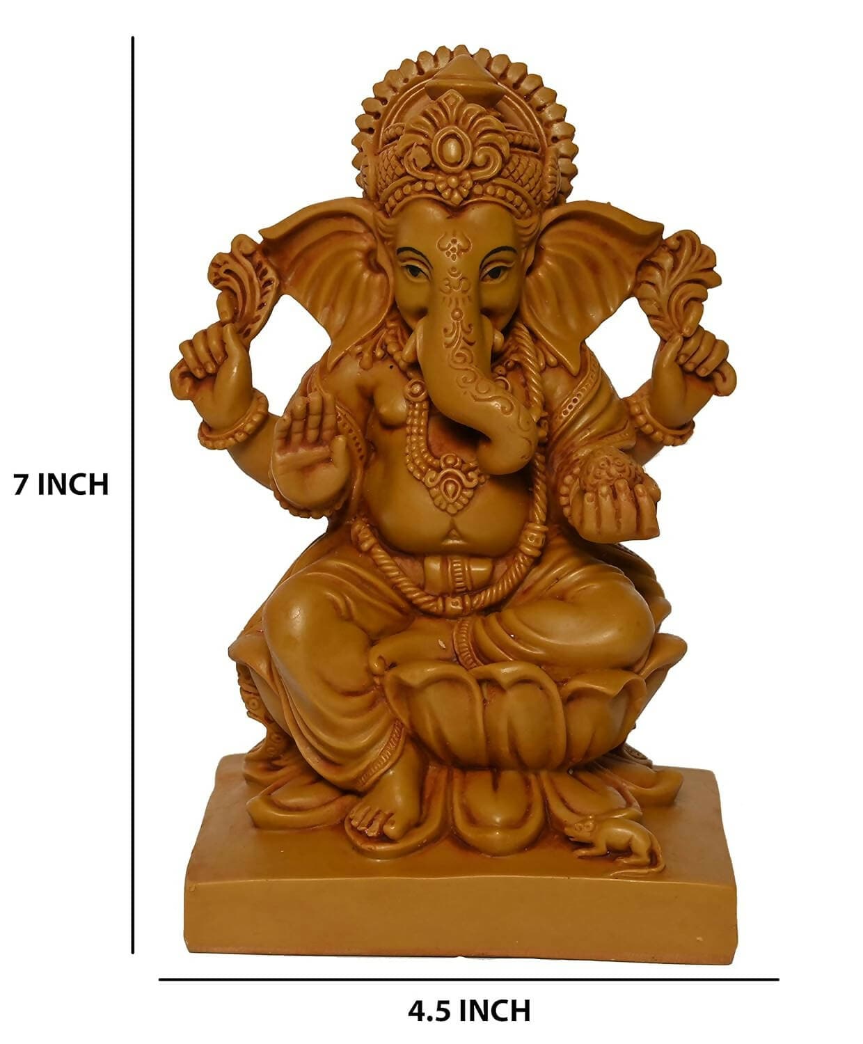 KariGhar Polyresin Ganesh Lord Ganesh Sitting on a Lotus Idol Perfect For Home - HalfPe