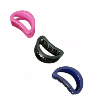 SENECIO Bean Shape Solid Premium Finish Colourful Clip Hair Claw Clutcher(3Pc- any color) - HalfPe