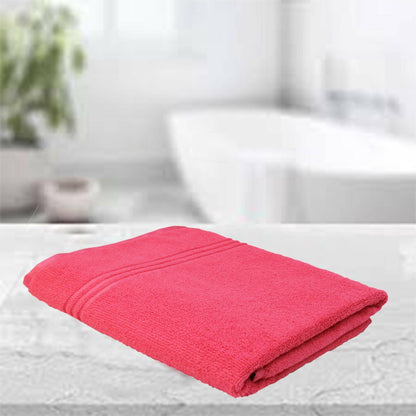 Lushomes Microfibre Towel, Quick Dry Bath Towel for Men Women Kids, Large Size Towel, 30x 55 Inch, home decor Items, 275 GSM, microfibre towel for bath (75x140 Cms, Set of 1, Tomato Red) - HalfPe