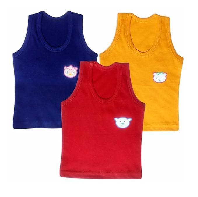 |Kids and BEBS| Cotton Vests/Baniyan/Inner Wear-Regular Fit, Sleeveless, Printed Sandos for Girls, Boys and Kids(3 years-4 years) - halfpeapp