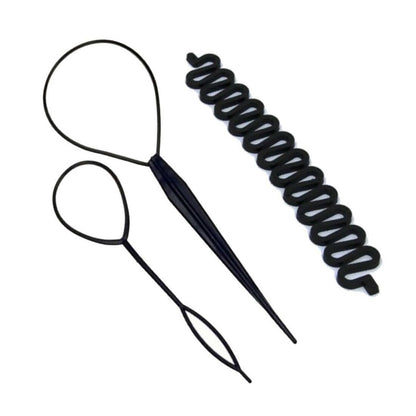 SENECIO Topsy Tail Fishtail French Braider Style Maker Combo Hair Styling Set - HalfPe