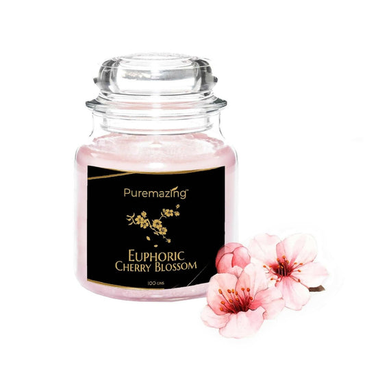 Puremazing Scented Soy Wax Candle | Cherry Blossom Fragrance for Aromatherapy, Home Decor, Gift Set| Votive jar with Certified Fragrance |Burn Time-Up to 30 Hours - HalfPe