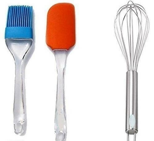 Bakery Tools - Egg beater silicon spatula and brush(pack of 3) - HalfPe