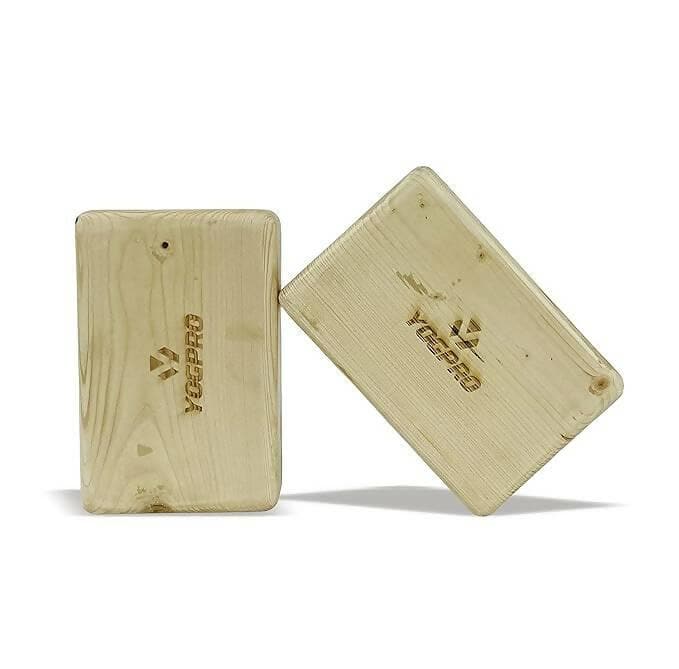 YOGPRO Premium Wooden Yoga Block, Eco-Friendly Pure Wood Yoga Block Brick, Provides Stability, Balance and Flexibility, for Yoga (pack of 2) - HalfPe