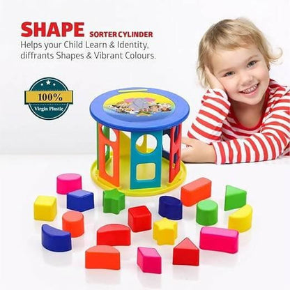 Zudo toys Shape Sorting Cylinder With 12 Shape & Different Color - HalfPe