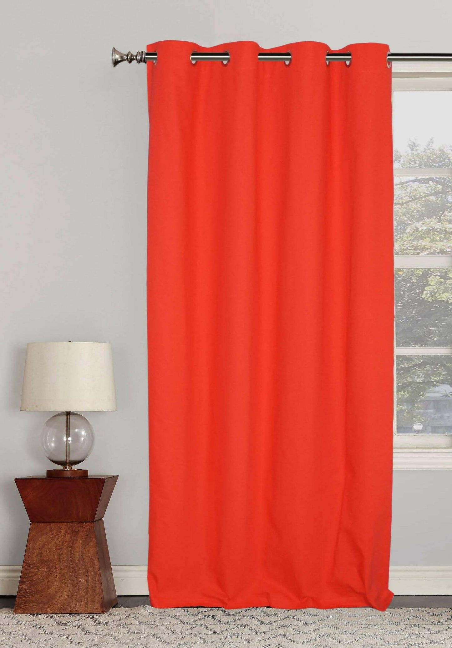 Lushomes curtains 9 feet long, Cotton Curtains, Door Curtains, Red, Cotton Curtains for Living Room/Home with 8 Eyelets for Long Door (54x108 Inches) - HalfPe