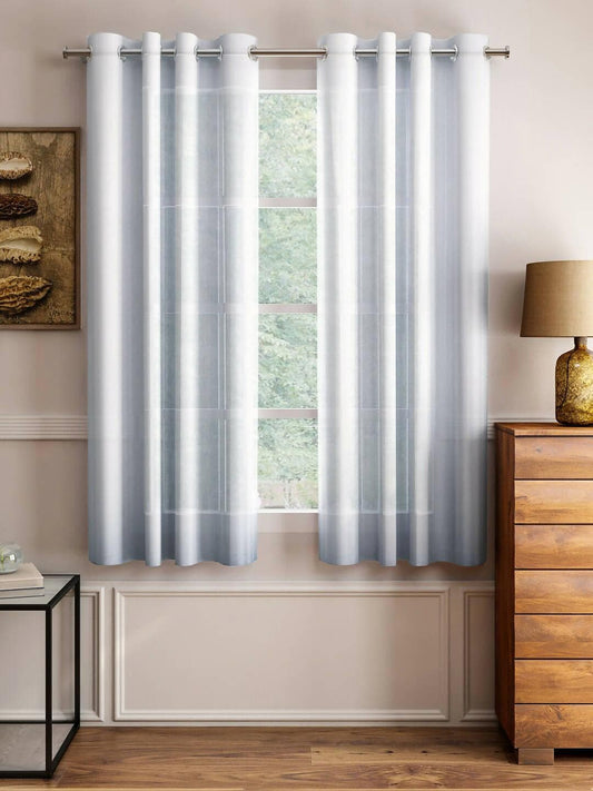 Lushomes sheer curtains 5 feet, Grey, Melody Sheer, white Based sheer curtains, Net Curtains, parda, Curtains & Drapes, window curtain, Grey (54 x 60 inches) - HalfPe