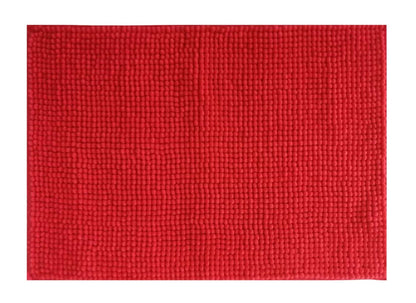 Lushomes Bathroom Mat, floor mats for home, anti slip mat, 1800 GSM Floor Mat with High Pile Microfiber, mat for bathroom floor with Anti Skid Spray Backing (12 x 18 Inch, Single Pc, Red) - HalfPe