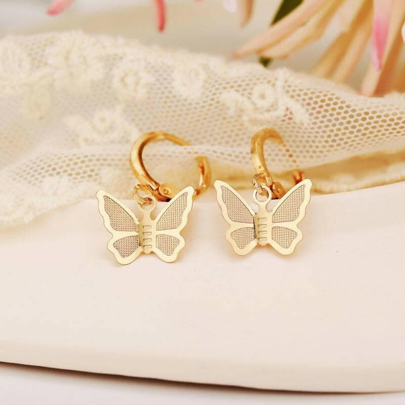 Fashion earring butterfly style gold (2 pairs) - HalfPe