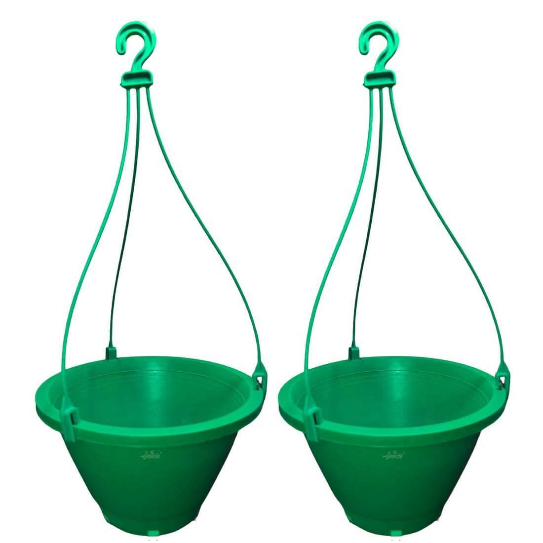 SENECIO Pine Green Vertical Upside Down Both Sides Usable Planter Hanging Flower Pot 22CM Space Saving DIY Garden Planter Set (Pack of 2) - HalfPe