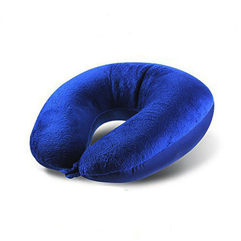 Lushomes neck pillow for travel, Blue Microbeads Neck Pillow, Travel Pillow, neck pillow travel, for flights, for sleeping travel in train, for neck pain sleeping (12 x 12 inches) - HalfPe