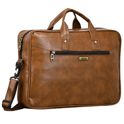 LOREM 10L Leather Messenger Bag For Men & Women (Tan) - HalfPe