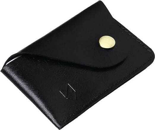 Kaan-Black Rakhi Gift Men's Stylish PU Leather Button Closure Wallet (pack of 2) - HalfPe