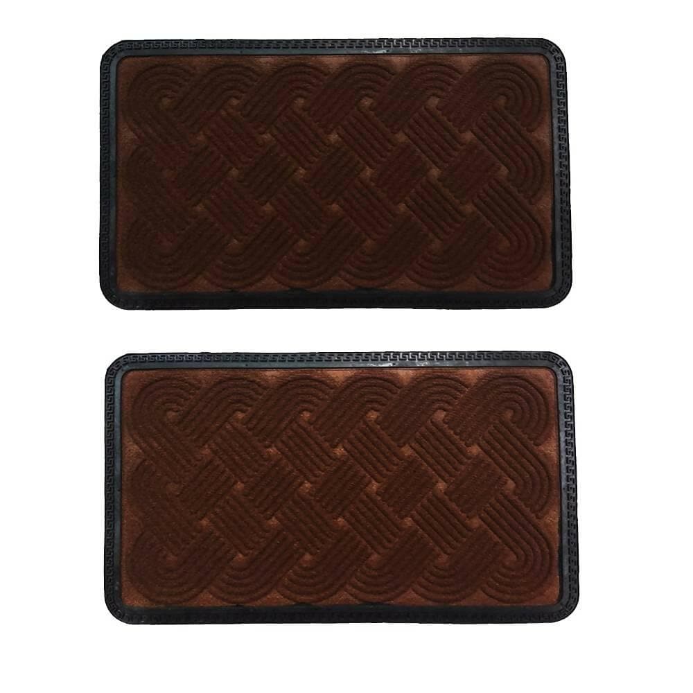 Mats Avenue Door Mat Polypropylene and Rubber Intense Brown Color (45x 75cm) Large Set of 2 - HalfPe