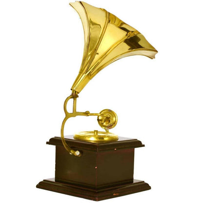 Santarms Gramophone Antique Music Decorative Canon Brass Showpiece - HalfPe