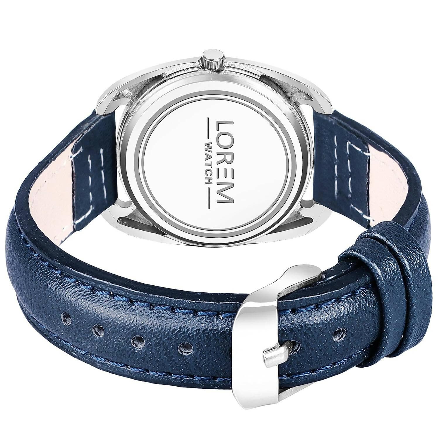 LOREM Blue Cubic Designer Printed Dial Analog Watch For Women LR339 - HalfPe