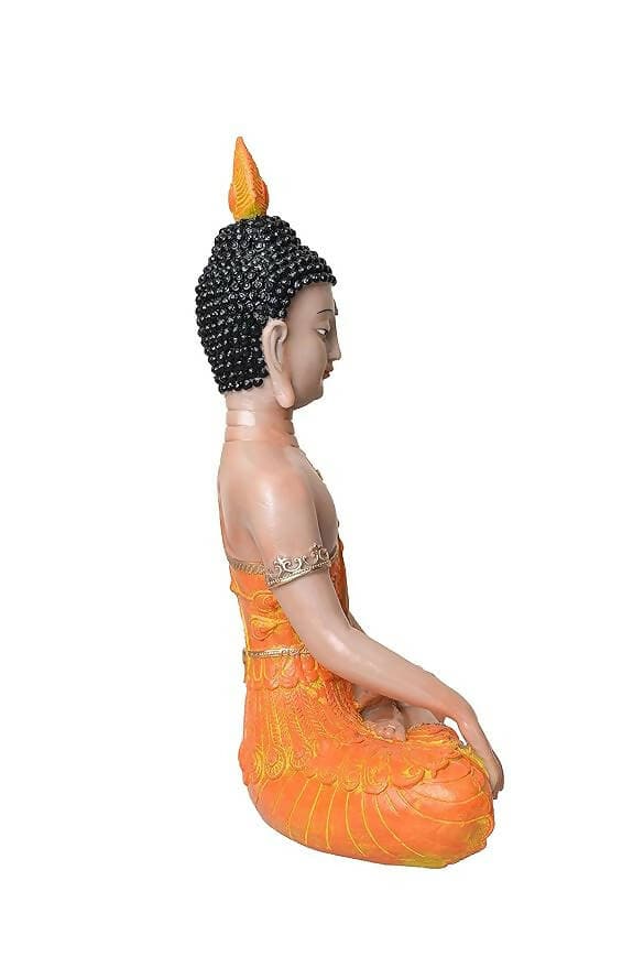 KariGhar Antique Meditating Buddha Statue Idol Perfect for Home | Prayer Room | Living Room | Decoration & Gifting (A0113) - HalfPe